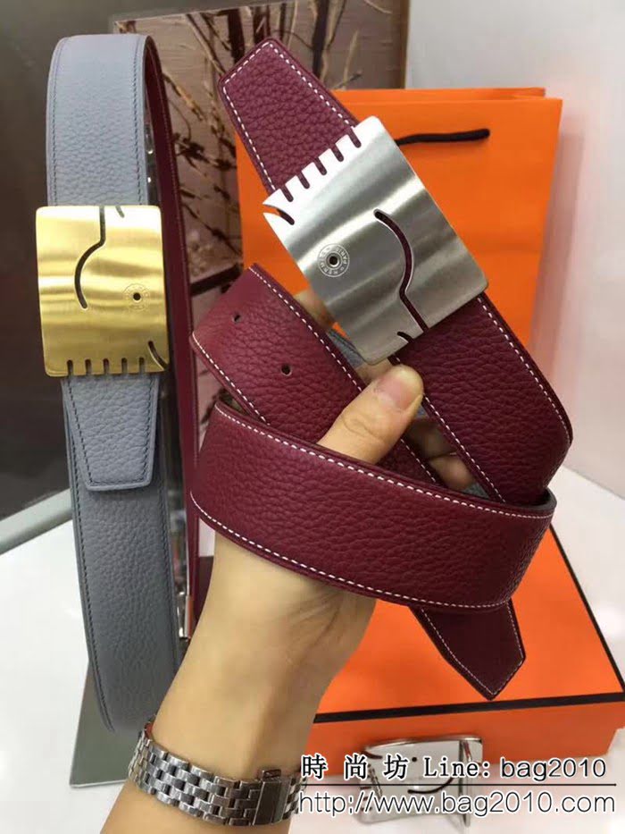 愛馬仕HERMES 純手工雙面荔枝紋 專櫃奢華精品高端男士皮帶 HHG1193